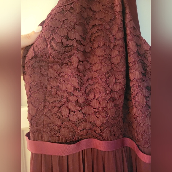 Burgundy Lace Bridesmaid Dress - Picture 4 of 4